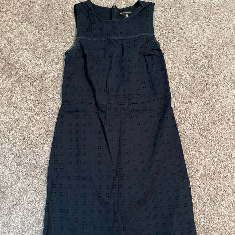 Navy Eyelet Dress